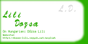 lili dozsa business card